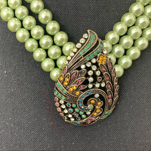 Heidi Daus TEARED TAPESTRY 3 Strand NECKLACE Paisley - Picture 8 of 10